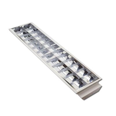 China Modern Replacement T8 LED Fluorescent Desk Canopy Aluminum Lamp 40w Recessed LED Grille Light for sale