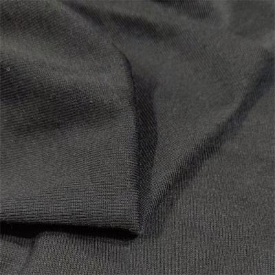 China Breathable Stretch Fabric Nylon Cotton Spandex Threaded Fabric Black RIB for sale