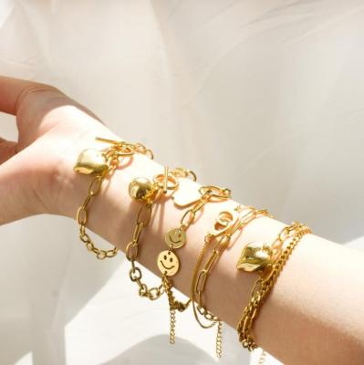 China Vintage Stainless Steel Women Bangle Jewelry Waterproof Shiny Solid Gold Filled Lock Bangle Fine Jewelry for sale