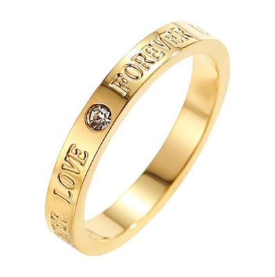 China CLASSIC Non Tarnish Waterproof Stackable Jewelry Rings Stainless Steel 18k Gold Plated Zircon Stacking Ring For Women Jewelry for sale