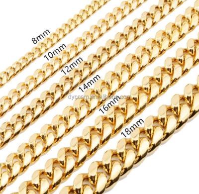 China 2023 316l Stainless Steel Punk Necklace Nickel Free Cuban Link Restrictor Chain Pvd 18k Gold Punk Chains Stainless Steel Necklace For Men for sale