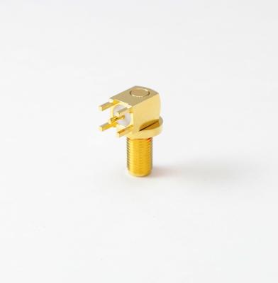 China RF CABLE MODULE Taiwan Made SMA Right Angle Bulkhead PCB Mount Connector for sale