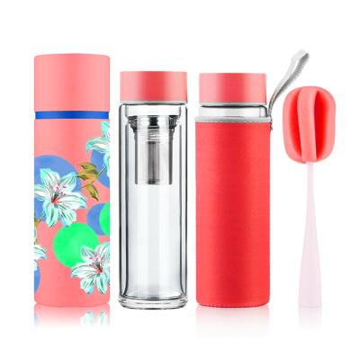 China Amazon Viable Top Selling Water Separator Glass Water Bottle Tea Bottle Cup Mug With Tea Infuser for sale