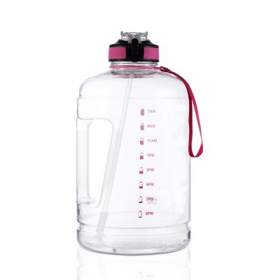 China Wholesale 128oz Bpa Viable Tritan Free Plastic Sports Gallon Motivational Water Bottle With Wide Mouth Lid for sale