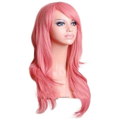 China Body Wave The Other Lead Synthetic Red Orange Purple Wigs Cut Pink Hair Purple Cosplay Wig for sale