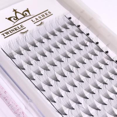 China Wholesale Natural Long Real Mink Eyelashes 0.05 Premade Fans 10d Light Weight Short Rod Eyelash Extensions Natural for sale