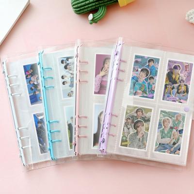 China Korean Minimalist Wind Bulletproof Youth Group Central Institute of Statistics Cute Transparent Loose-leaf Card Holder Album 3 Inch Small A5 Card Storage Book Loose-leaf Album for sale