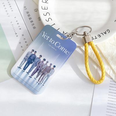 China JIN SUGA JHOPE V JIMIN Wholesale RM Model JK Pattern Card Holder Fashion Custom Card Holder with Polyester Lanyard for sale