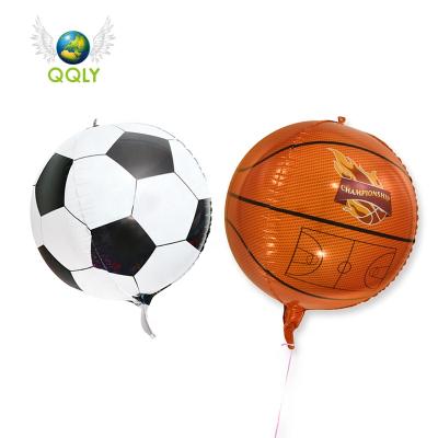 China Party Wholesale 24 Inch 4D Football and Basketball Helium Foil Balloon for Sports Day Kid Birthday Theme Party Decoration for sale