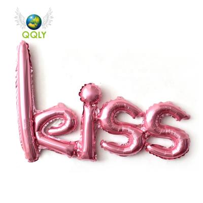 China New design party party KISS HELLO HELLO YEAH related phrase foil balloon for birthday and valentine's day party decoration for sale