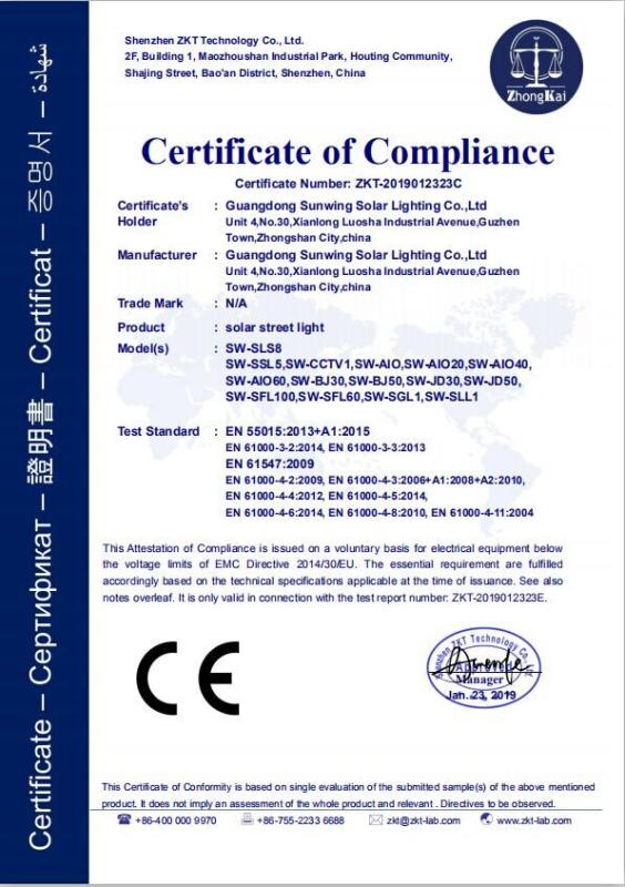 CE - Guangdong Sunwing Solar Lighting Co., Ltd.