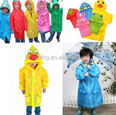 China New Design Waterproof Raincoat Fabric Polyester Raincoat Funny Animal Children/Baby Raincoat Clothes for sale