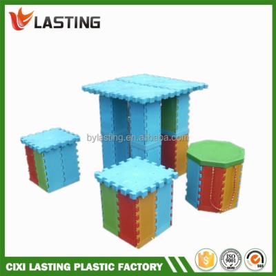 China Sustainable New Colorful Plastic Folding Stool With Storage Box for sale