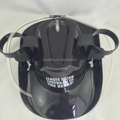 China Character Beer Plastic Helmet Drinking Hat With Straws Party Beer Drinking Hat for sale