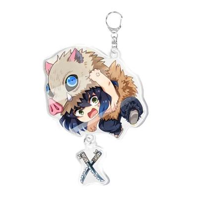 China Customized Wholesale Eco-Friendly Plastic Hologram Anime Cartoon Holographic Accessories Clear Key Chain Acrylic Key Chain Charms for sale