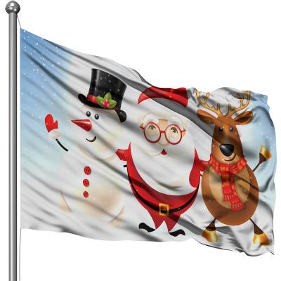 China Polyester Wholesale Manufacturing Flags Banners Santa Claus Decoration Seasonal Merry Christmas Flag for sale