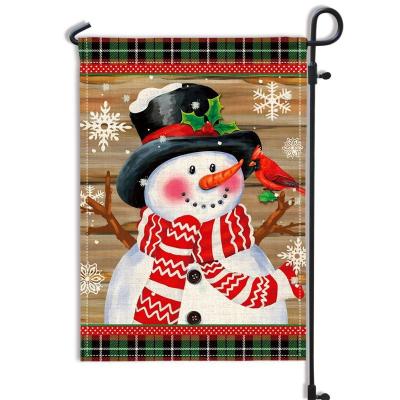 China Health Care Institutes Wholesale Cheap Outdoor Christmas Decorations Silk Screen Printing Mini Cartoon Garden Flag Christmas Banner Flag for sale