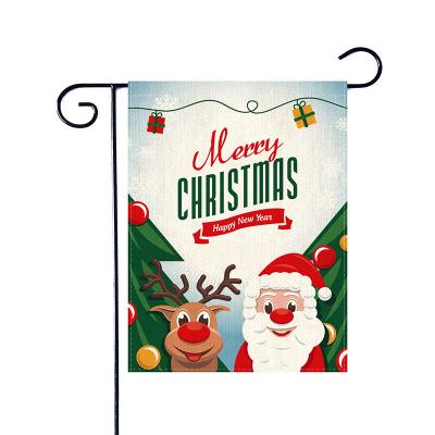 China Health Care Institutes Wholesale Outdoor Silk Screen Printing Christmas Decorations Mini Cartoon Garden Flag Cheap Christmas Banner Flag for sale