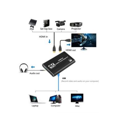 China Live Streaming Game Capture PS3/4 Set Top Box Device 4k 60fps Game Capture Device Card Hdm-i To Usb 3.0 Hdm-i Video Capture Card For Xbox Ps4 Live Streaming Gaming for sale