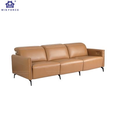 China Custom Leather Couch Foldable Nordic Style Furniture Recliner Sofa 3+2+1 Support Sofa Set for sale