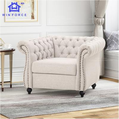 China Modern Design Living Room Sofa Chaise Lounge Chair White Velvet Fabric Single Seat Customizable Sofa for sale