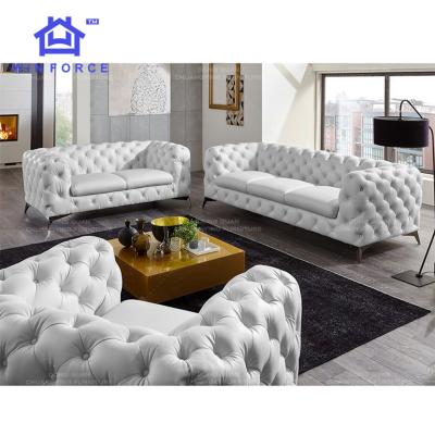 China Living Room Extendable Luxury Sofa Set Modern Leather Sofa Furniture Couch Chesterfield Sofa New Design for sale