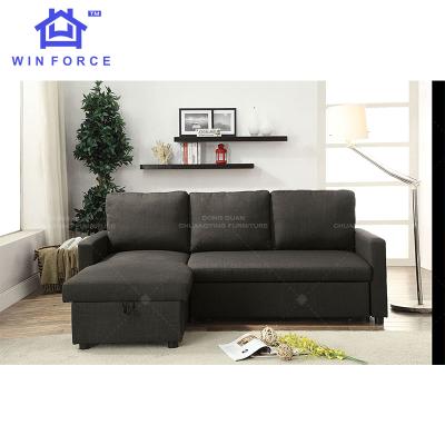 China (Other) New Arrival Adjustable Fabric Pull Out Sofa Corner Sofa Bed With Storage Living Room Sleeper Sofa for sale