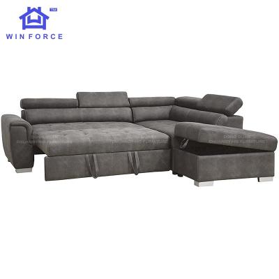 China (Other) Comfortable Fabric Adjustable Sofa Bed Lazy L Shape Sofa Combination Sofa Set Furniture for sale