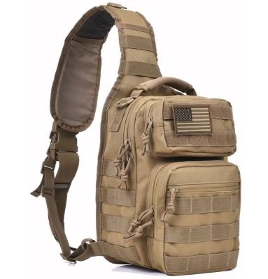 China With USB FREE SAMPLE Sling Shoulder Sling Military Backpack Tactical Packet Bag Small Range Bag Day Pack Tan for sale