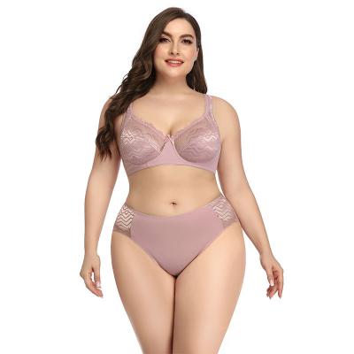 China Anti-Static Breathable Sexy Wide Plus Size Nylon Unpadded Thin Cup Hippie Panties Nude Underwear And Bra Sets for sale