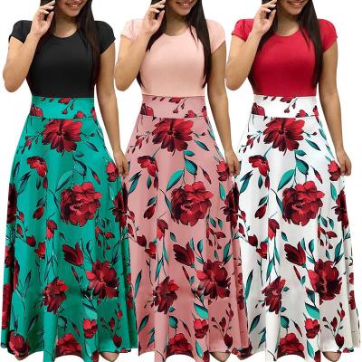 China Breathable Fat Woman Dresses Plus Size Formal Elegant Floral Casual Women Long Dinner Party Dress for sale