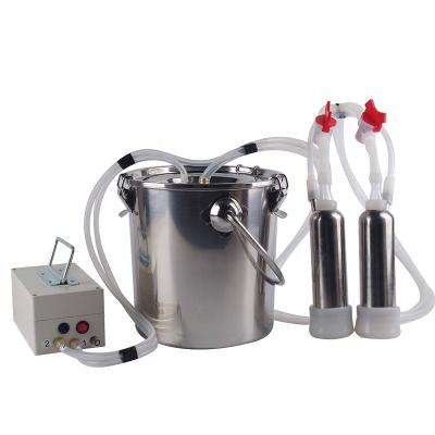 China Farms Hot Sale 7L, 14L Stainless Steel Bucket Portable Mini Cow Milking Machine with Rechargeable Battery and Adapter for sale