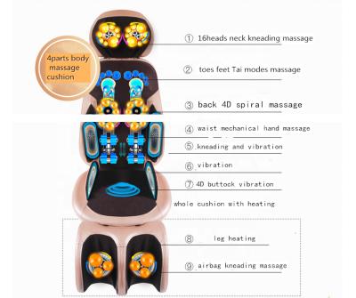 China Acupuncture Massage Vibration Heating Kneading Whole Body Massage Cushion for sale