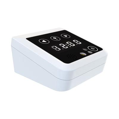 China Contemporary Mini Desktop Digital Clock Smart No Contact Measuring IR Thermometer for sale