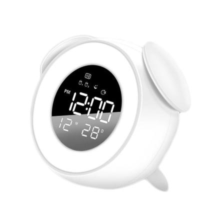 China Classroom USB Rechargeable Night Light Wake Up Lamp Cute Alarm Clock for sale