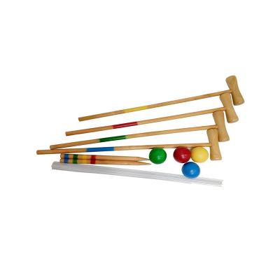 China 4 Player Outdoor Wooden Croquet Game For Kids for sale