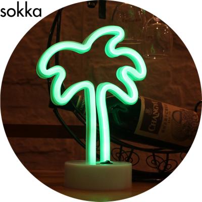 China 3*AA LED Supplier Residential Palm Gold Amazon Stand Neon Night Light for Living Room, Party Decoration, Bedroom for sale