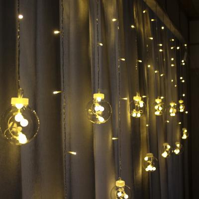 China Flashing Curtain Light 108 LED 12 Balls 8 Modes EU or US Plug in Indoor and Outdoor Ball Curtain String Lights for Wedding Party for sale