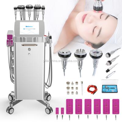 China Weight Loss 8 in 1 Cavitation 40K Ultrasonic Radio Frequency Dermabrasion RF Slimming Machine for sale