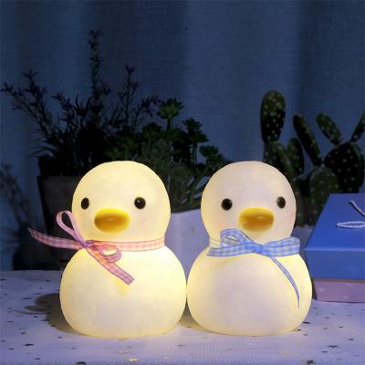 China Hot Sale PVC Cute Cheap Bedroom Duck Shape Led Night Light Decorative For Kids for sale