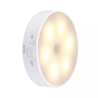 China Eco-Friendly Rechargeable Wireless USB LED Wall Lamp PIR Motion Sensor LED Night Light for Bedroom Stairs Cabinet Wardrobe Lighting for sale