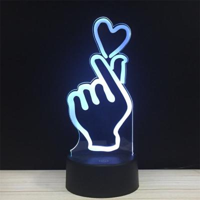 China Decoration and room order directly 7 light colors touch switch style 3D creative lights LED illusion acrylic night lamp for sale