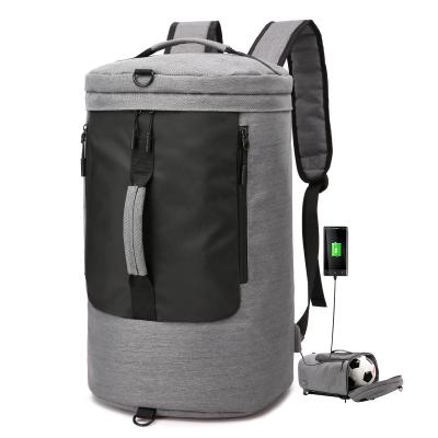 China Wieght New Arrival 40L Lightweight Traveling Backpack With USB Cylinder Travel Duffel Bag Custom for sale