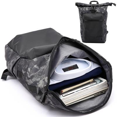 China Waterproof Casual Sports Backpack Camouflage Polyester Fashion Waterproof Roll Top Travel Bag CF1822 for sale