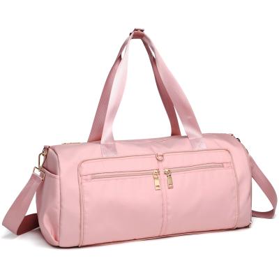 China Custom wieght logo women girls lightweight sport duffel bag travel bags weekend pink gym bag for sale