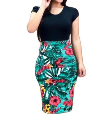 China Hot Sales Breathable Breathable Plus Size Lady Elegant Dresses Women's Floral Dress Casual Dress Of Size Women's Clothing for sale