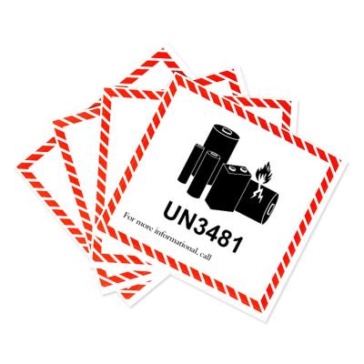 China Air Shipping 105x74mm Lithium Ion Battery Transport Caution Warning Labels 500 Adhesive Stickers UN3481 for sale