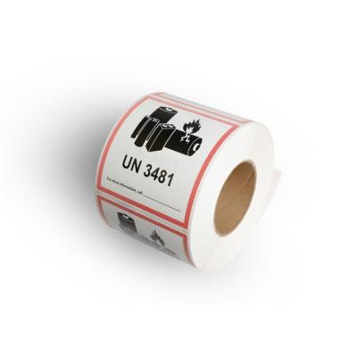 China Air Shipping UN 3481 Lithium Battery Marks 4.1 x 2.9 Inch Lithium Ion Battery Transport Caution Warning Marks 500 Adhesive Stickers for sale