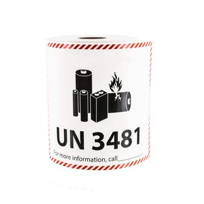 China Air Shipping UN3481 Caution Lithium Battery Tags 4.1 X 2.9 Inch 500 Adhesive Stickers for sale