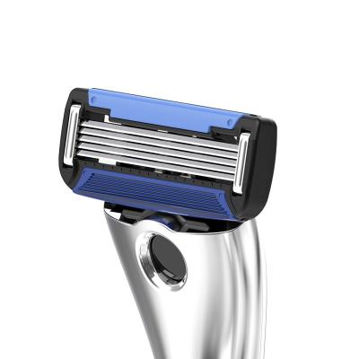 China Balde Diamond Coating Handle Face Razor Five Blade 5 Men's Stainless Steel Razor for sale